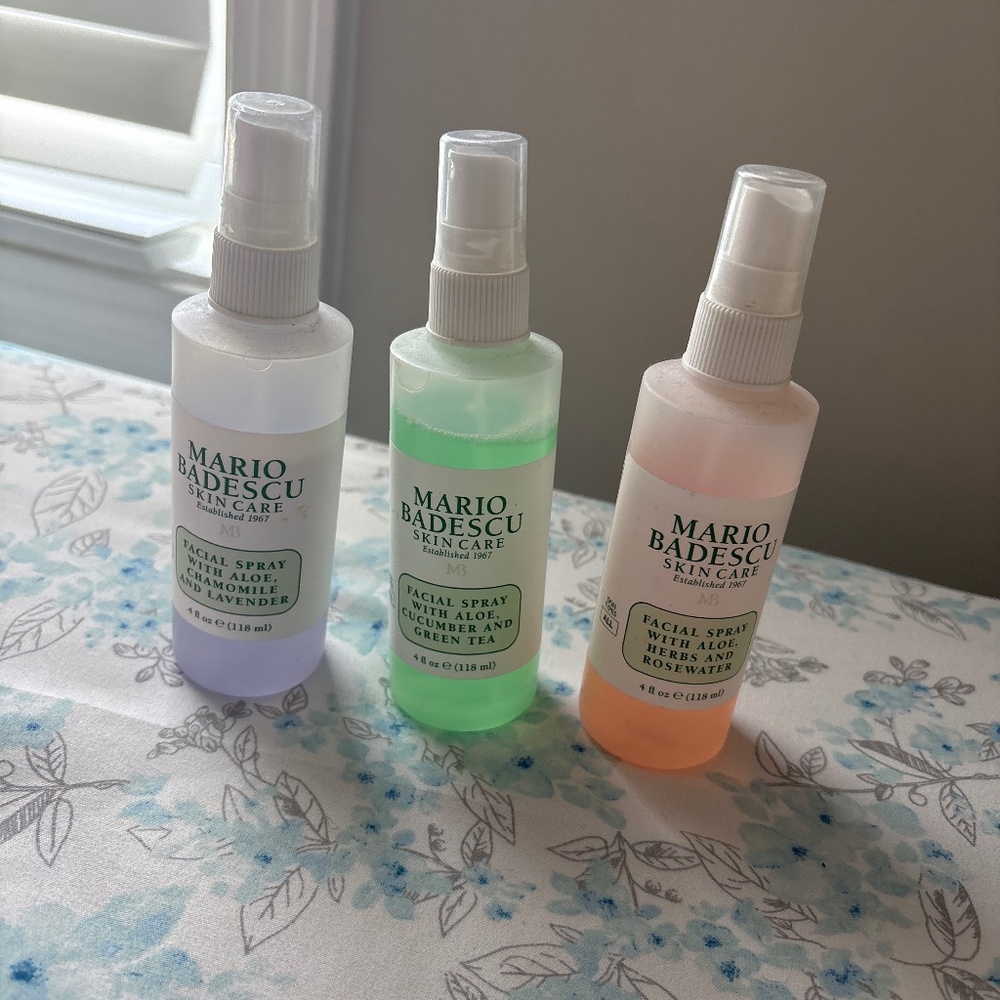 Mario badescu Facial Spray trio set purple green and pink